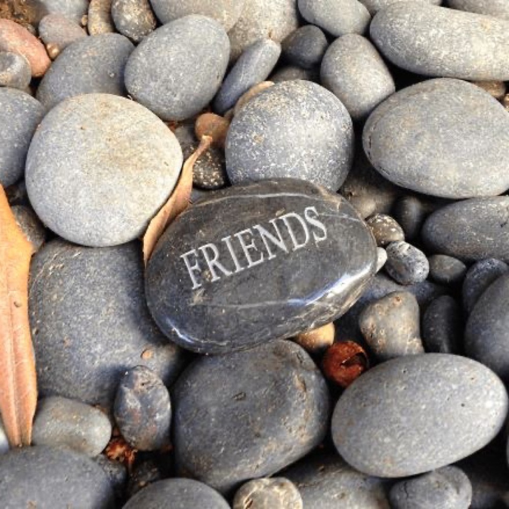 Inspirational Engraved Black River Stone